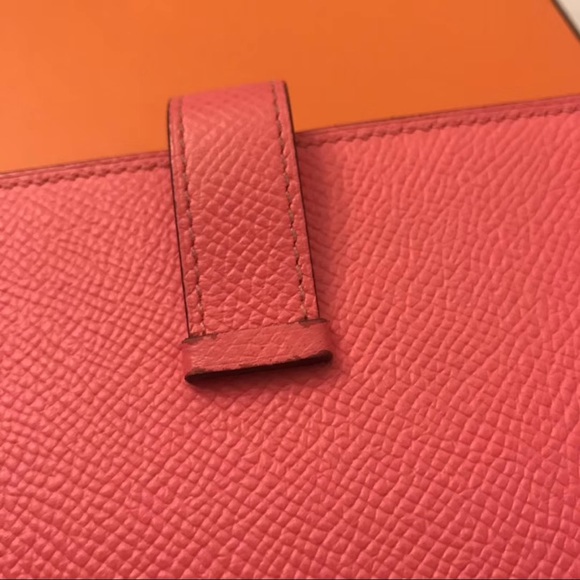 Hermès bearn wallet , rose azalee with gold buckle - Picture 4 of 5